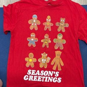 Red Superhero Gingerbread Kids Costume T-Shirt